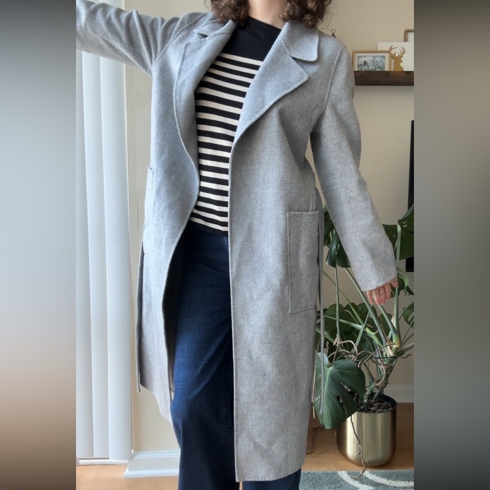 Reiss Millie Wool Blend Longline Overcoat, Grey, Size 6 - Picture 9 of 16